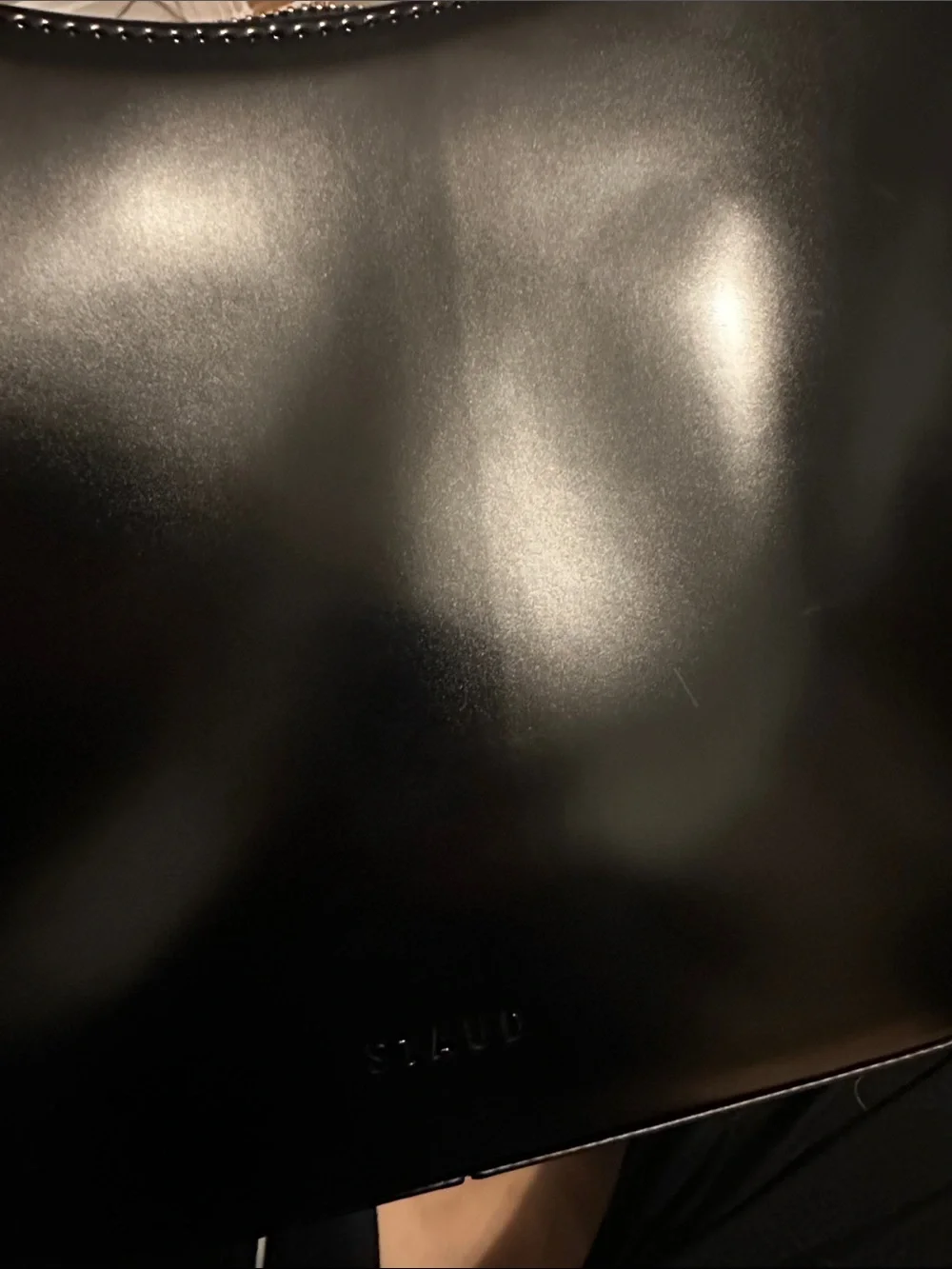 STAUD Alec Black Leather Shoulder Bag